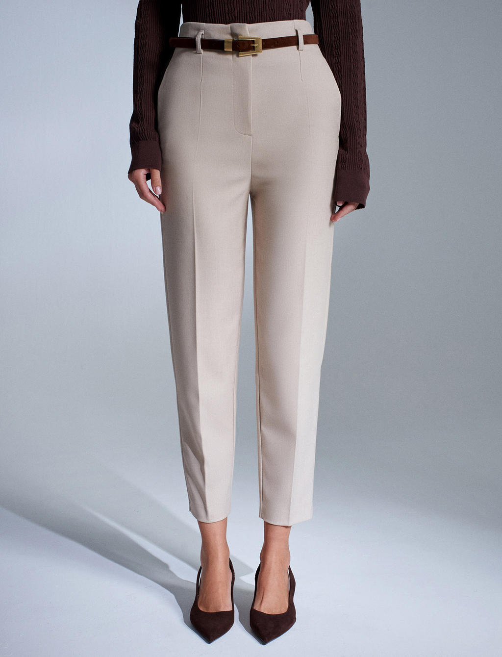 Belted Beige Pants
