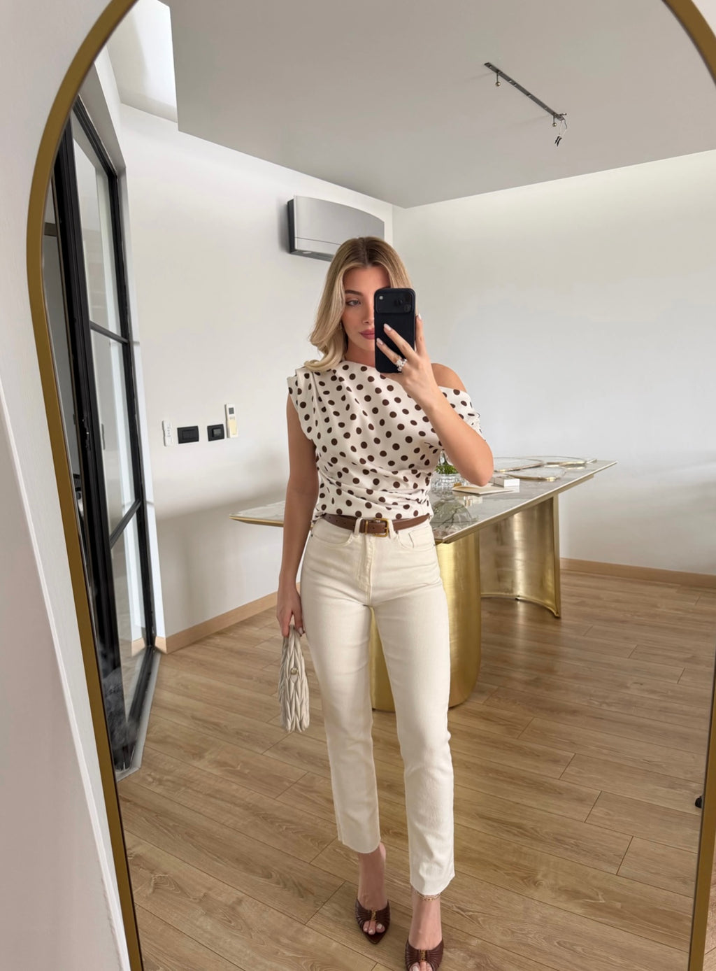 Polka dots Top - Brown