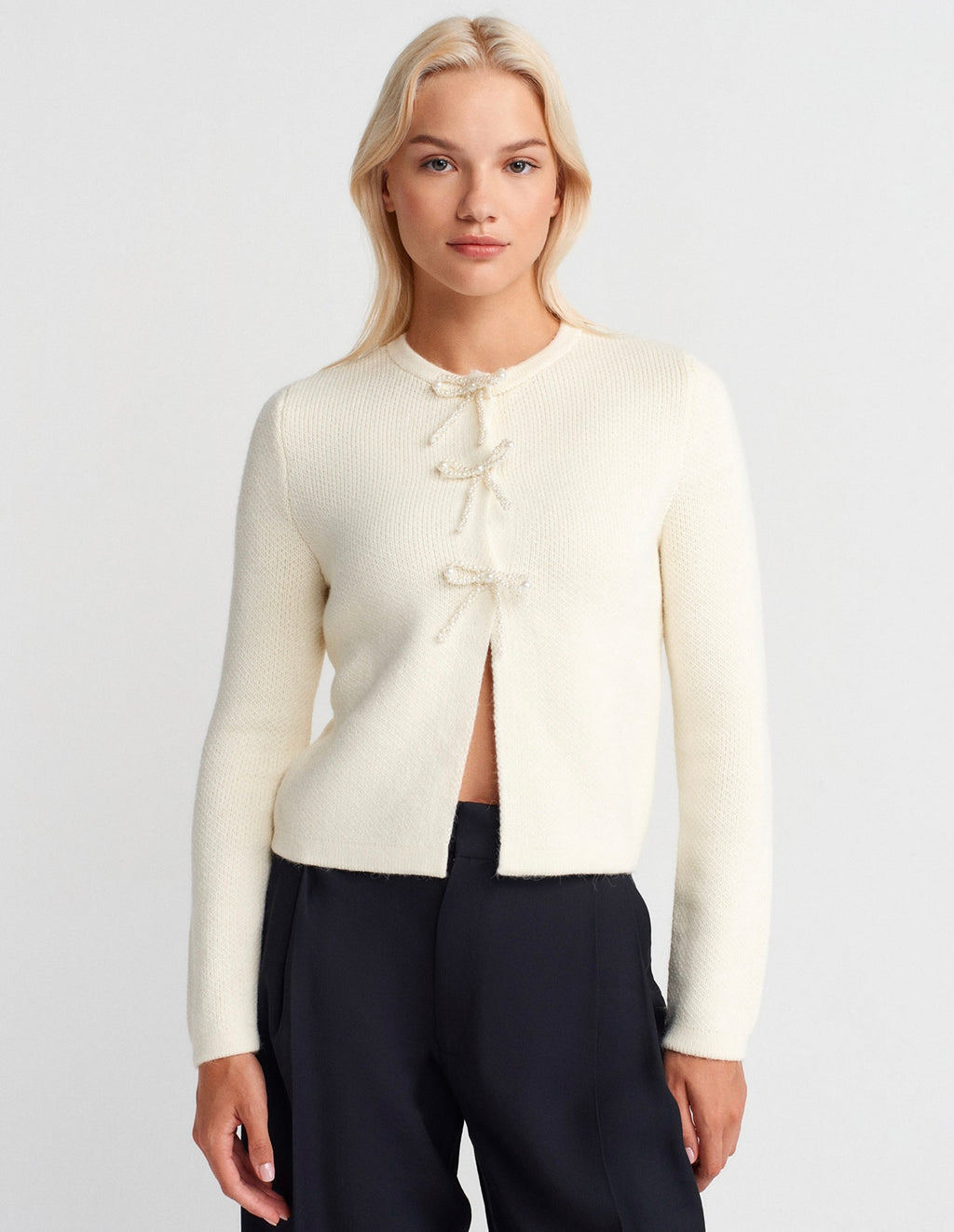 Ribbon-detailed Cardigan