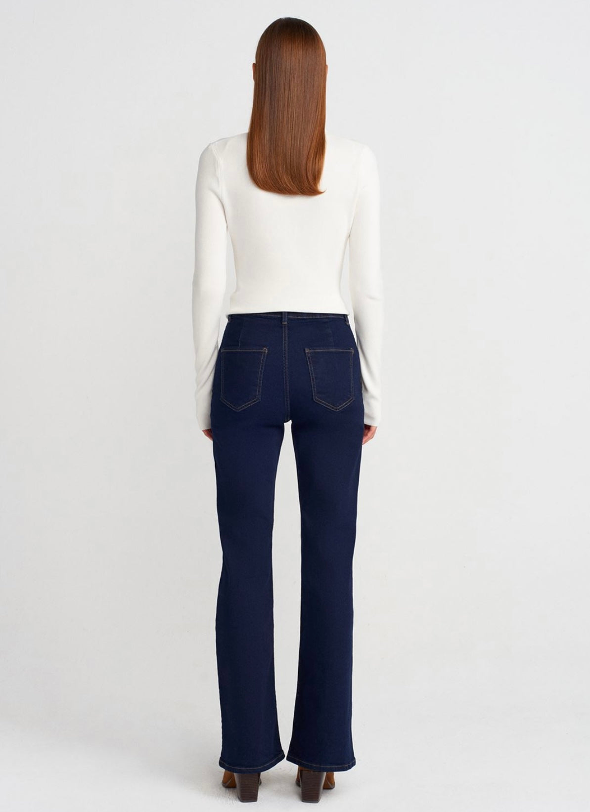 Navy Boot-cut Jeans