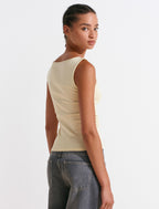 Boat-neck top - Yellow