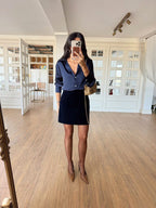 Navy Velvet Skirt