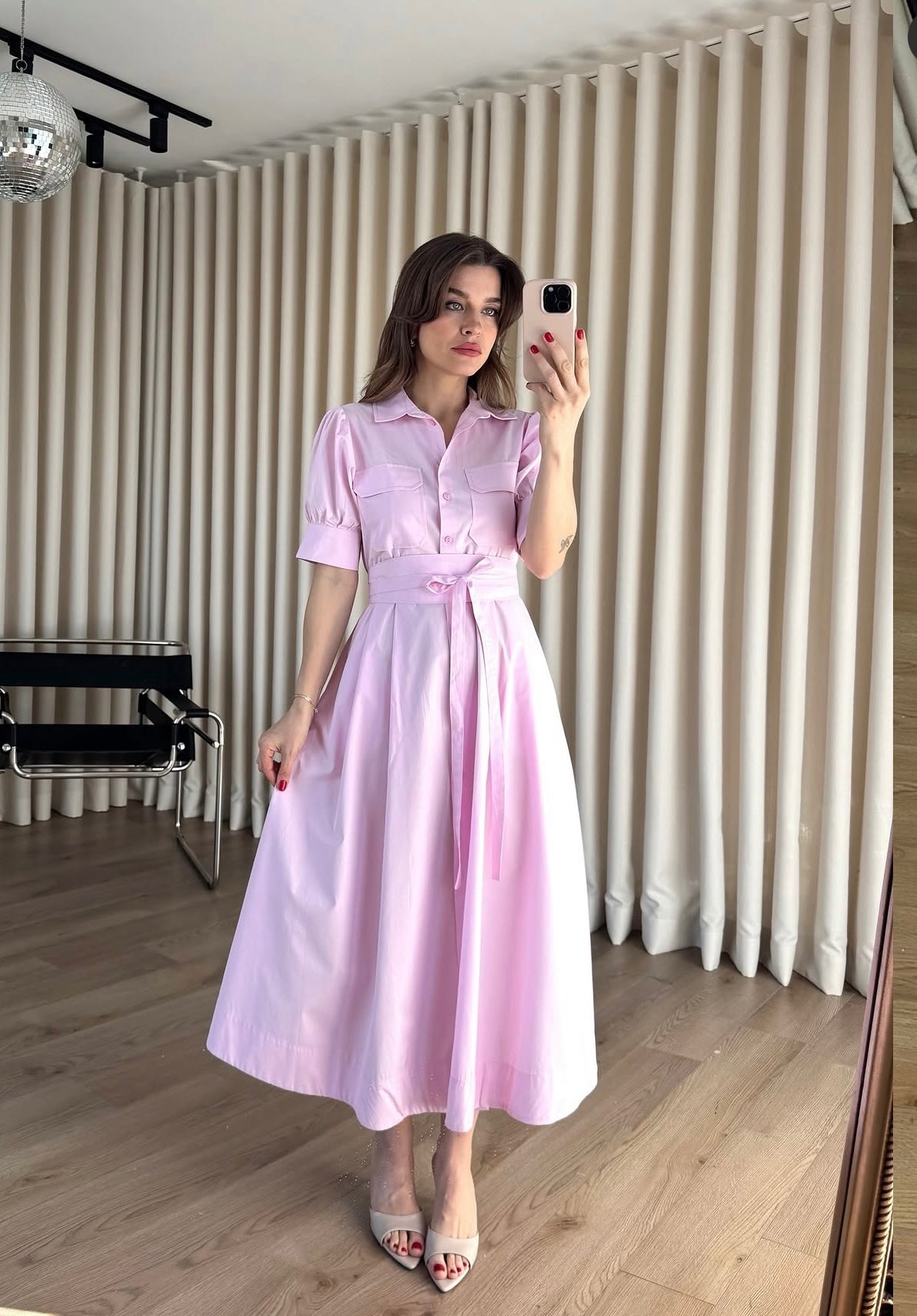 SS Belted Dress - Pink