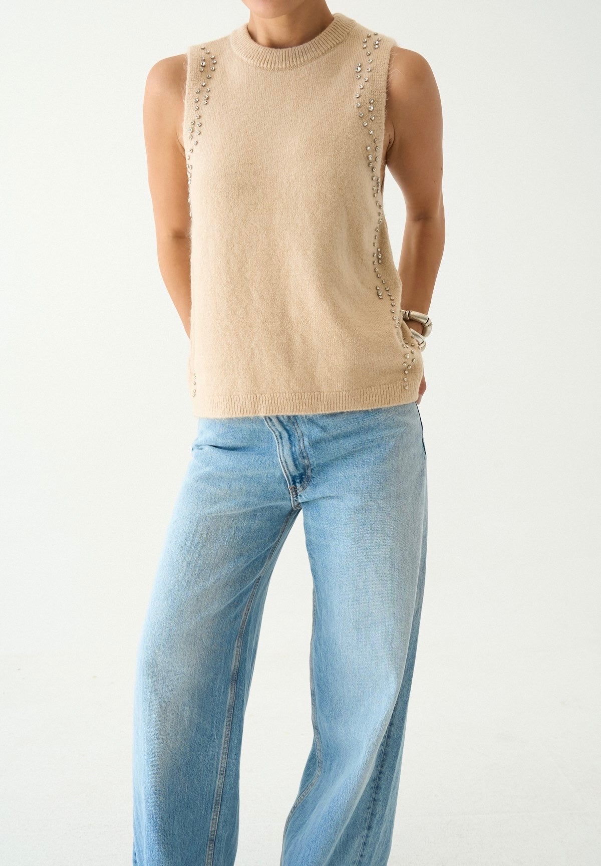 Beige Wool Top