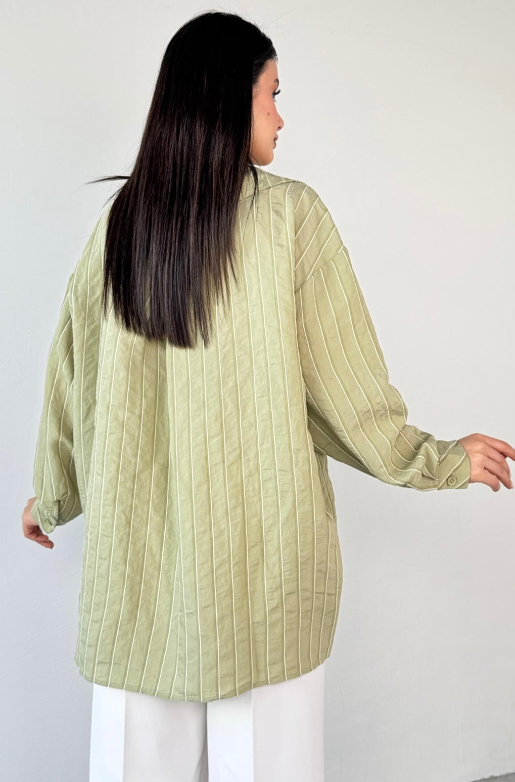 Oversized khaki shirt