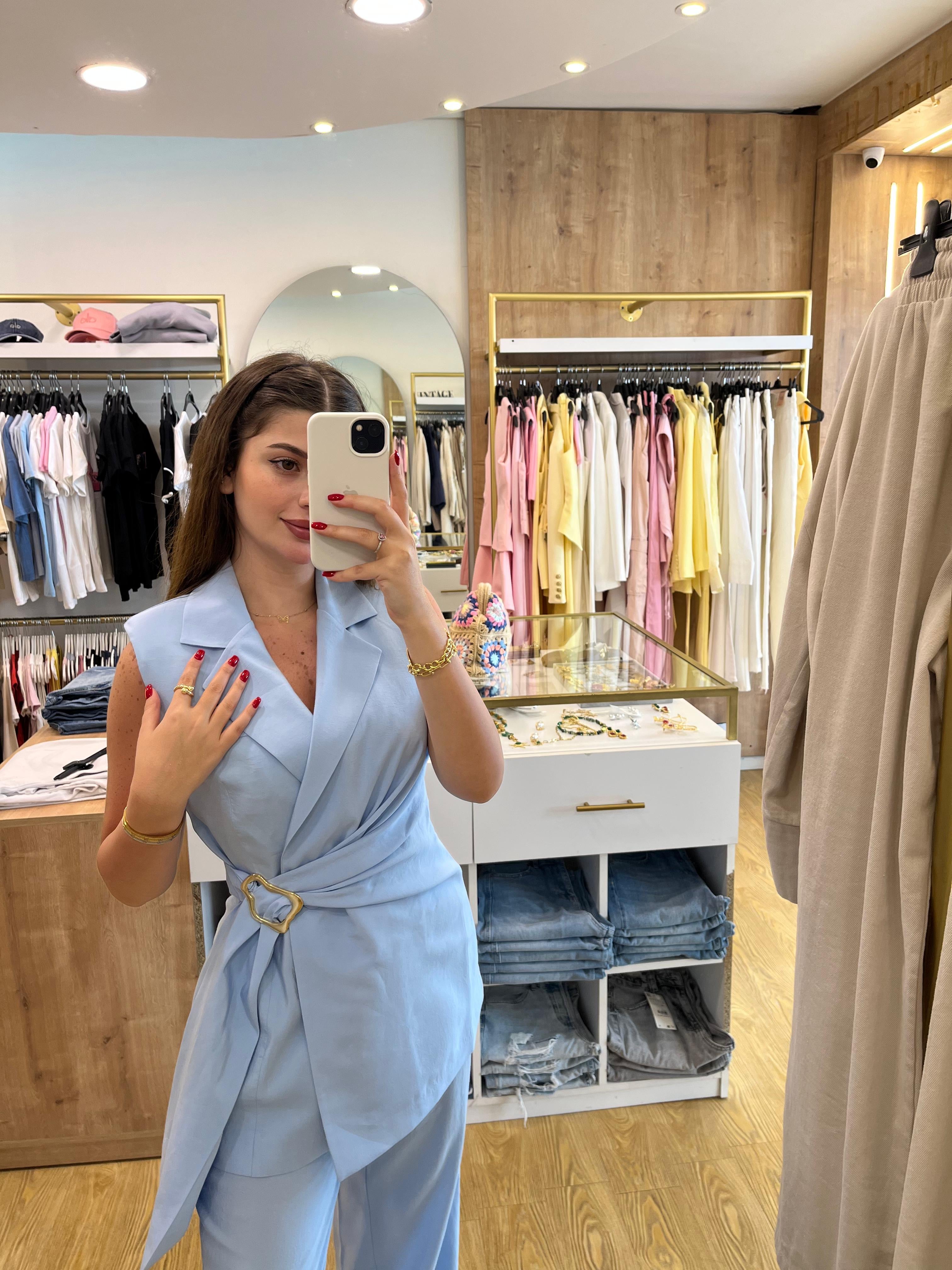 Blue belted set