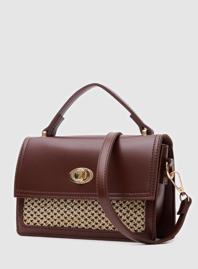 Leather & Straw Bag