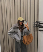 Fur detailed Grey Jacket