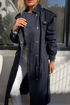 Maxi Denim Trench Coat