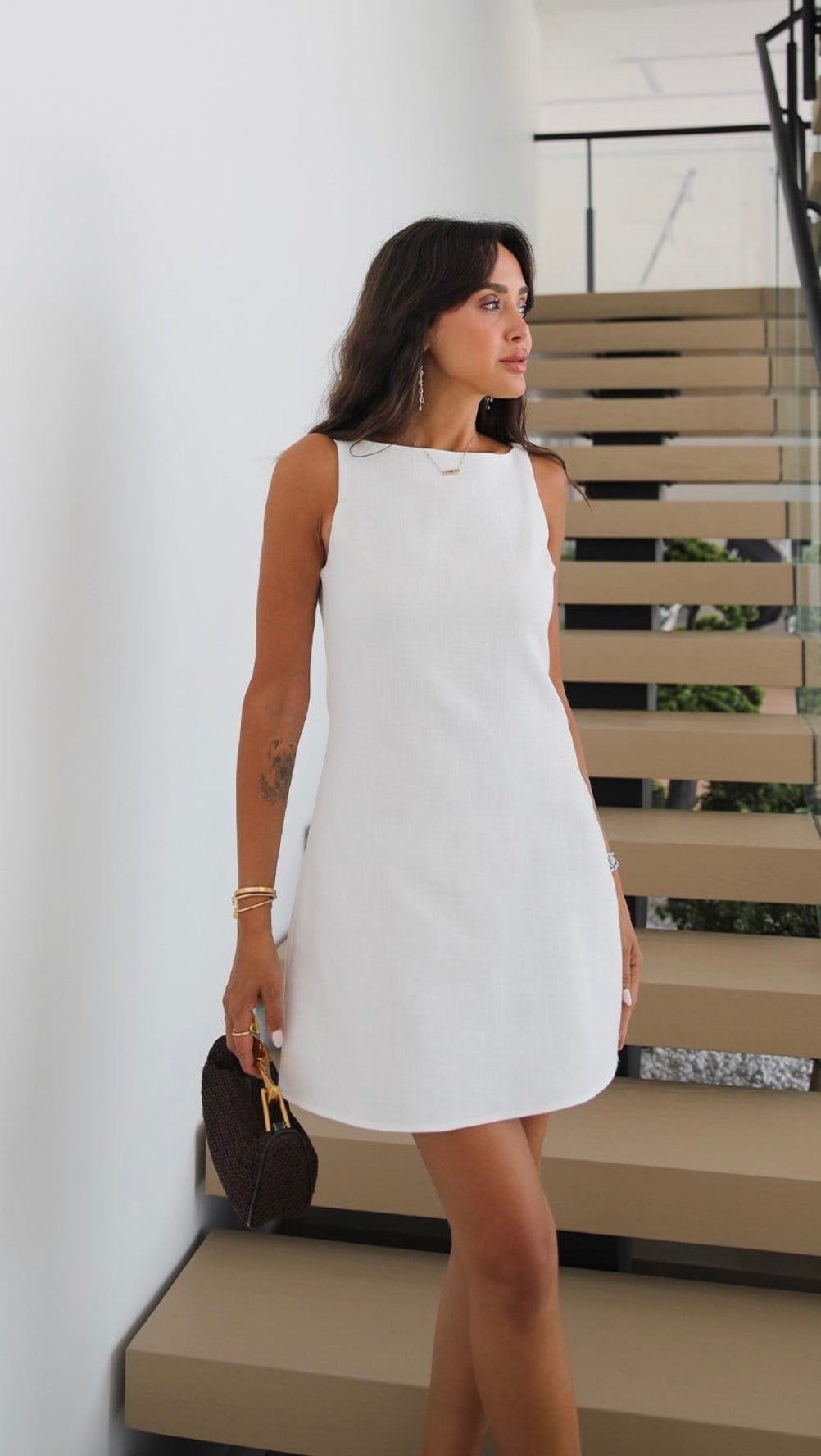 Amelia Linen Dress - White