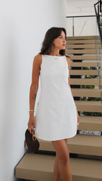 Amelia Linen Dress - White