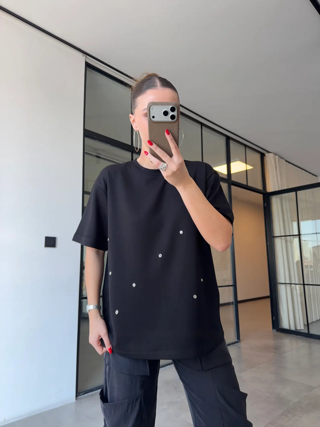 Black T-shirt with Pins