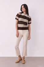Brown Stripe Polo
