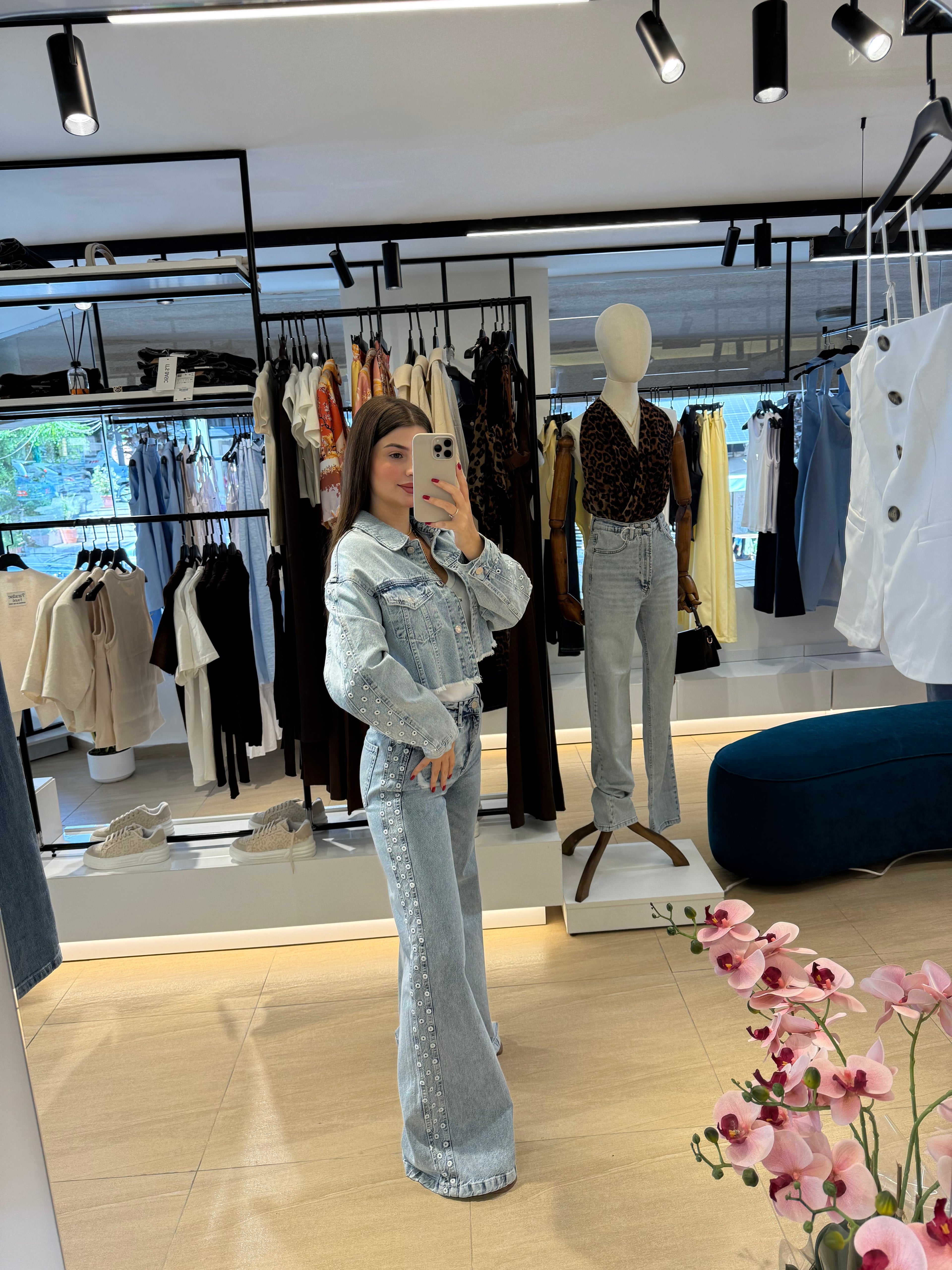 Side-detailed Denim Jacket