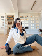 Denim Detailed Sweater