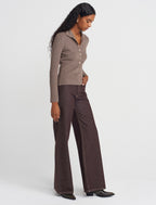 Taupe Stand Collar Sweater