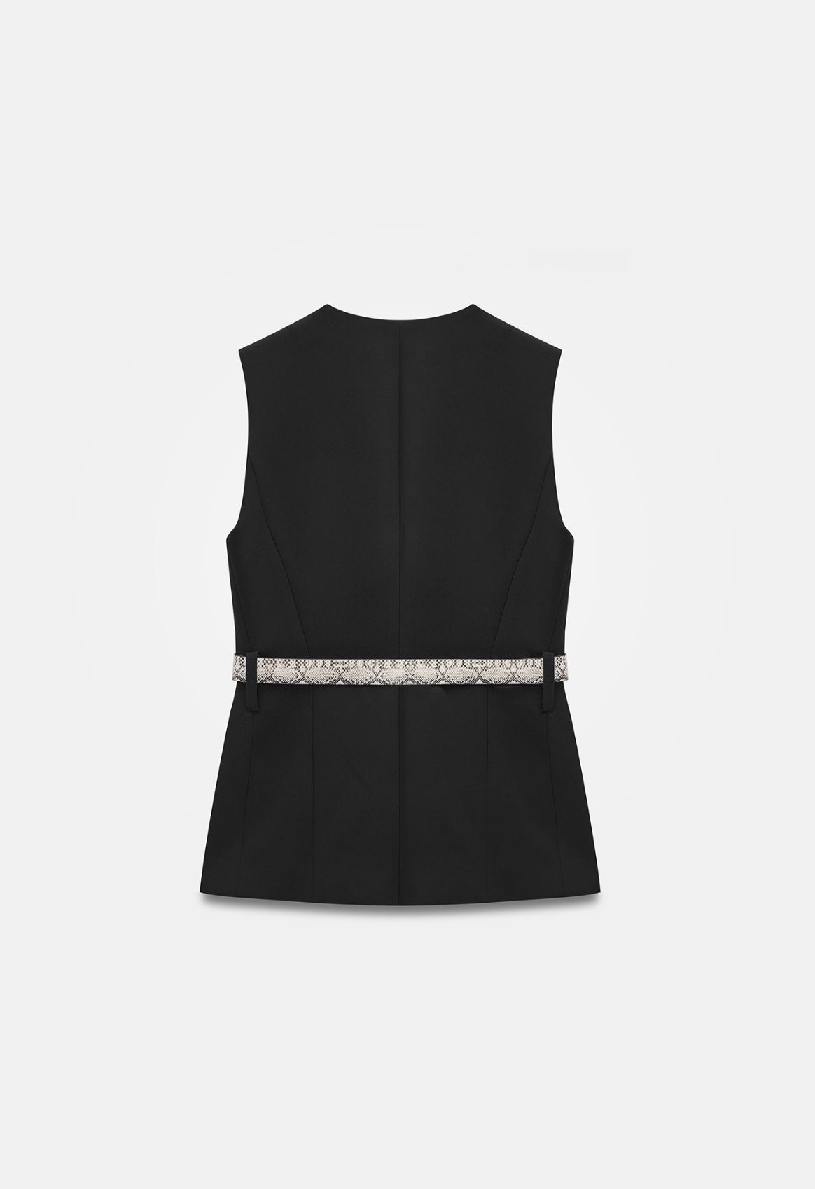 Belted Black Vest