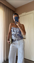 Sequin Top - Blue