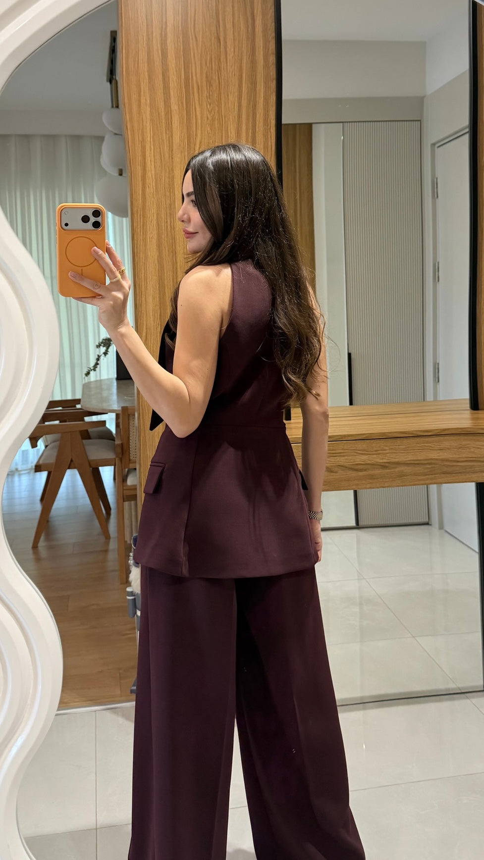 Vest Stylish Suit - Burgundy
