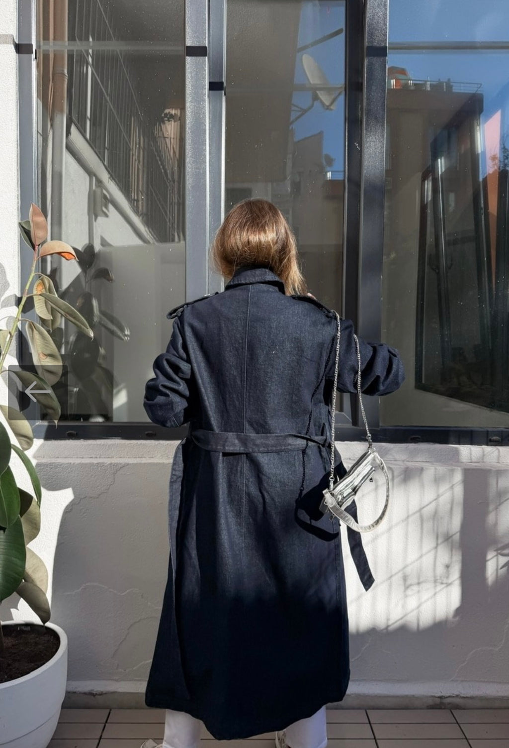 Maxi Denim Trench Coat