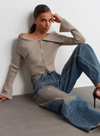 Dilvin off-shoulder Beige