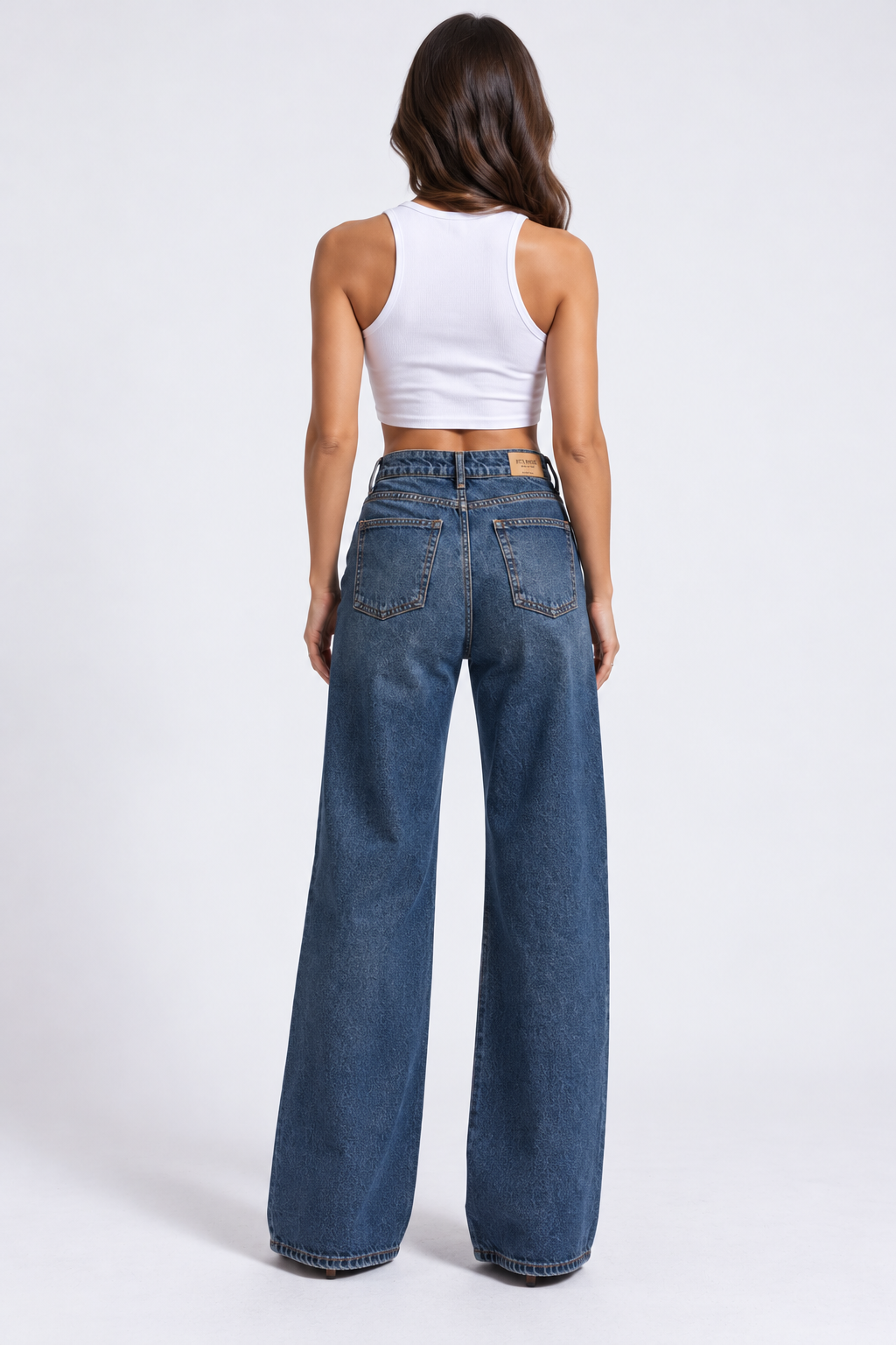 Blue Wash Wide Jeans