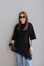 Lace-Detailed Tshirt
