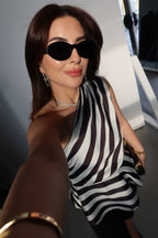 Zebra satin top