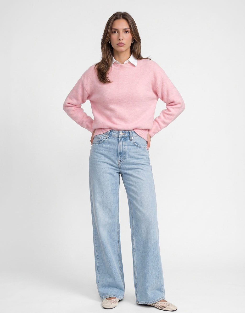 Classic Knit Sweater - Pink