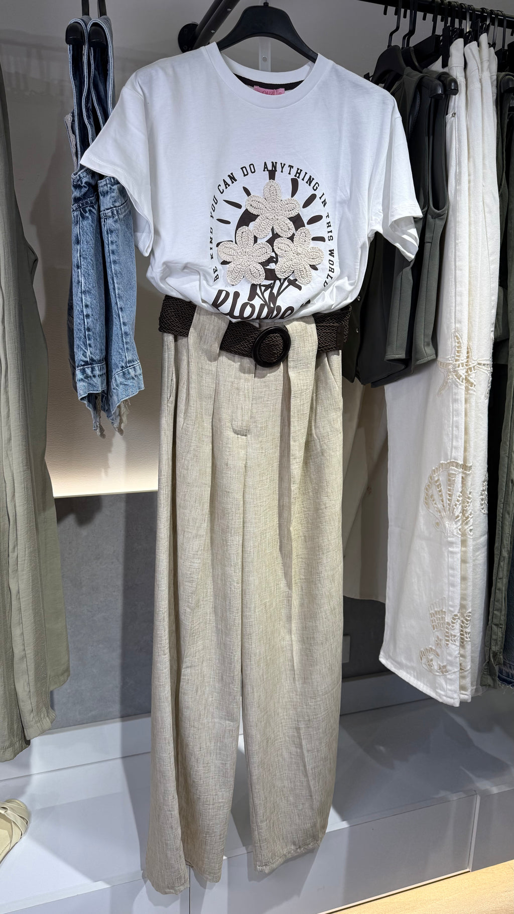 Belted Linen Pants