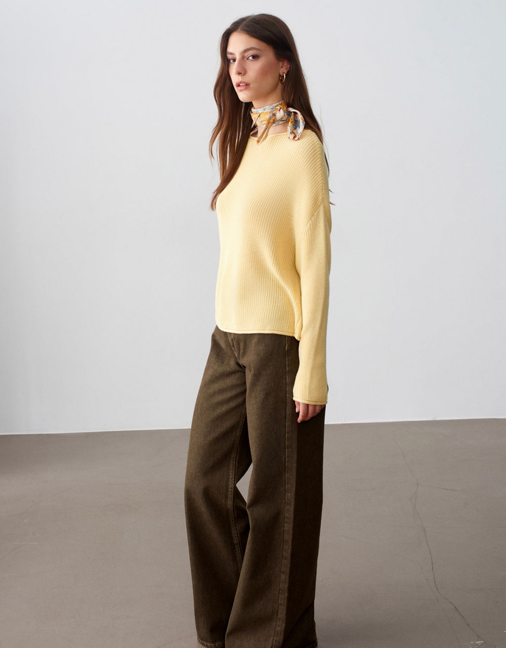 Wide Collar blouse - Yellow