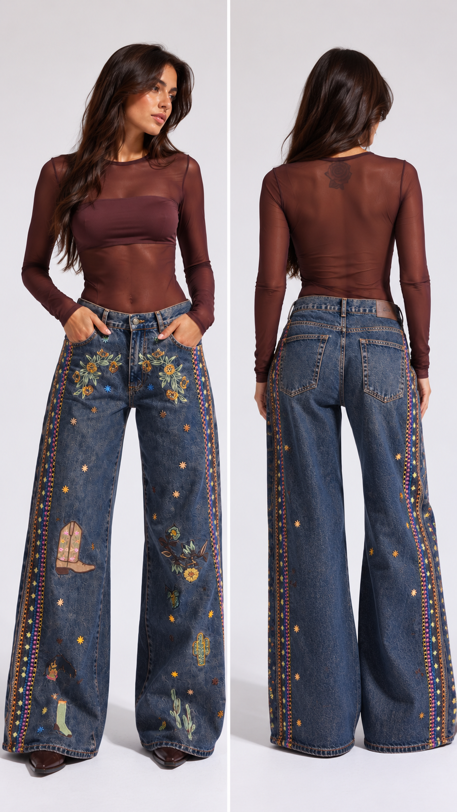 Boho Wide Leg Jeans
