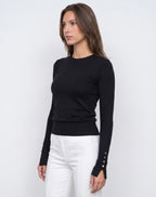 Cuff Button Top - Black