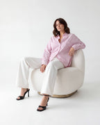 Oversized Striped Shirt - Pink