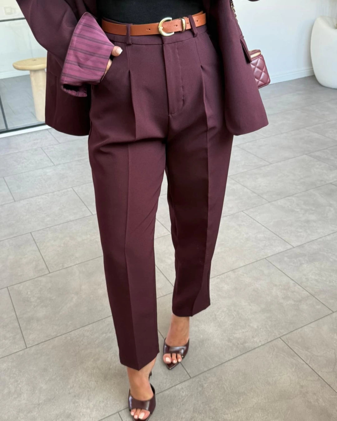 Darted Trousers with Belt