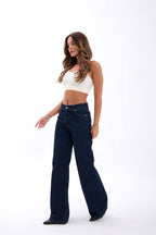 Navy Wide Leg Jeans