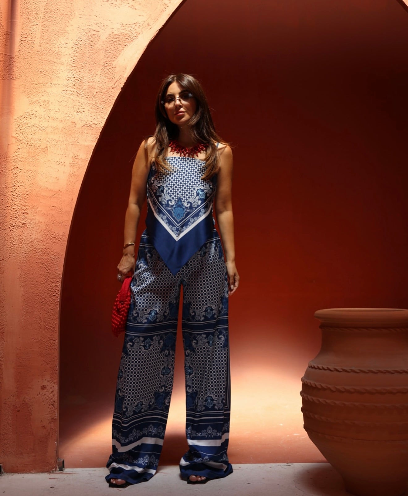 Printed Satin Set