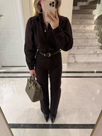 Denim Jumpsuit - Brown