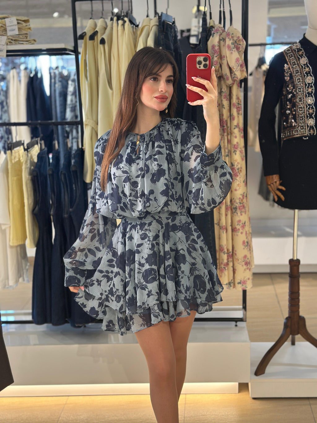 Patterned Blue Dress