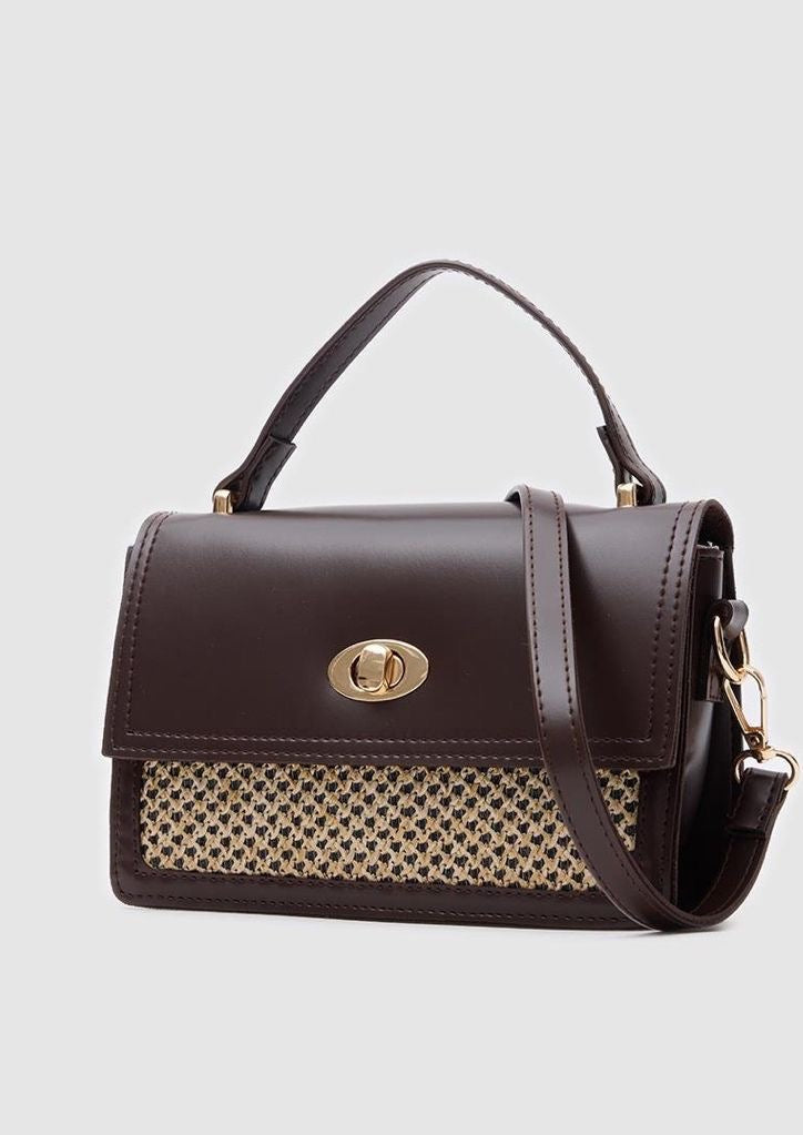 Leather & Straw Bag