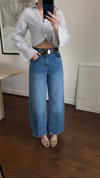 High-waisted Denim with Belt