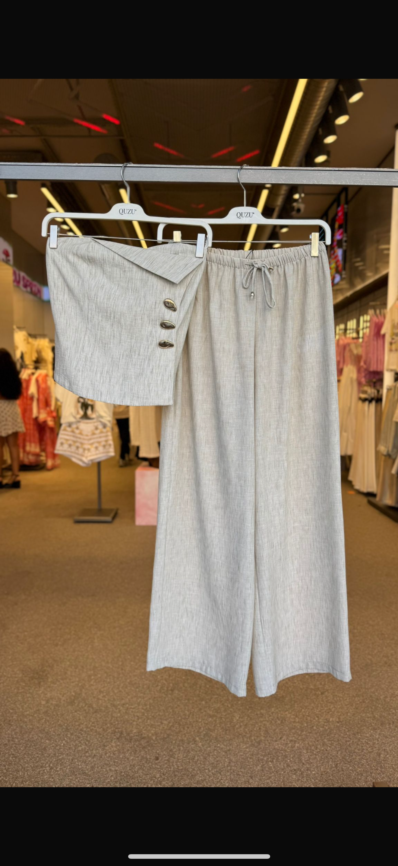 Beige Linen Pants