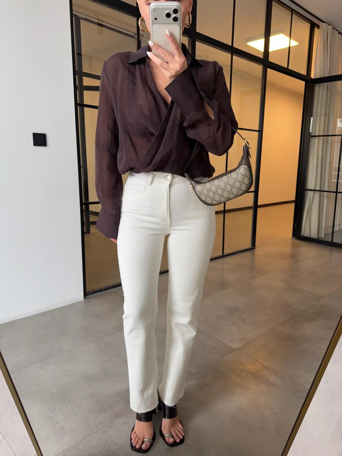 Lycra Mom-fit Jeans - Beige