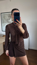 Brown Lace Blouse