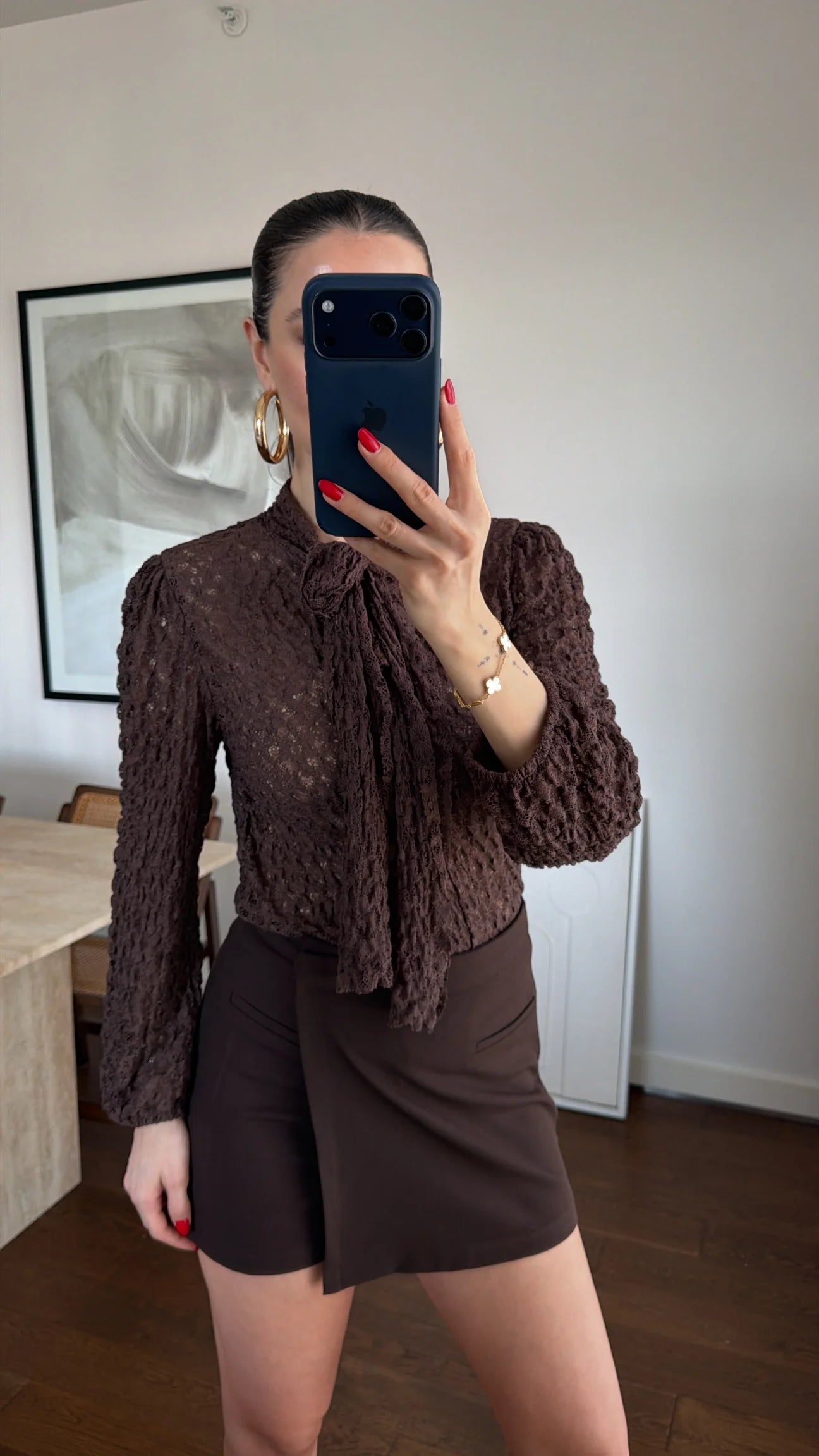 Brown Lace Blouse