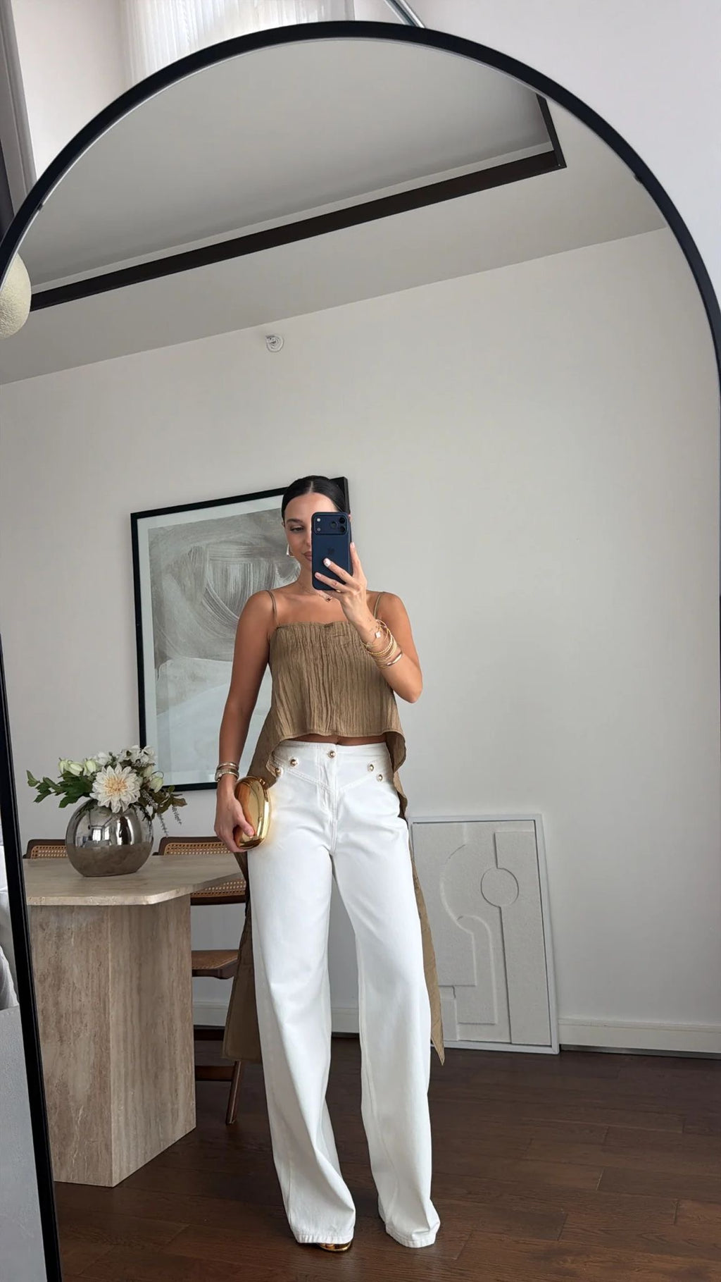 Marina Gold Button Jeans