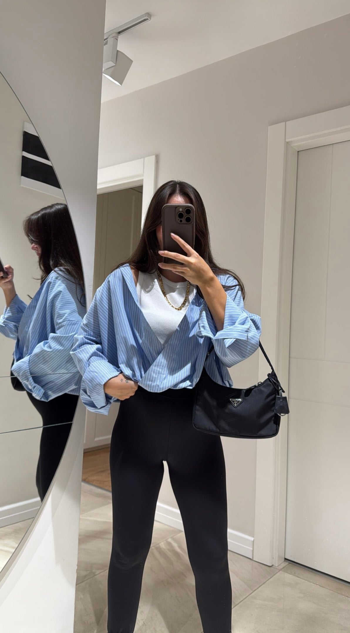Blue Shirt with Tank Top