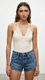 Lace detailed Bodysuit - White