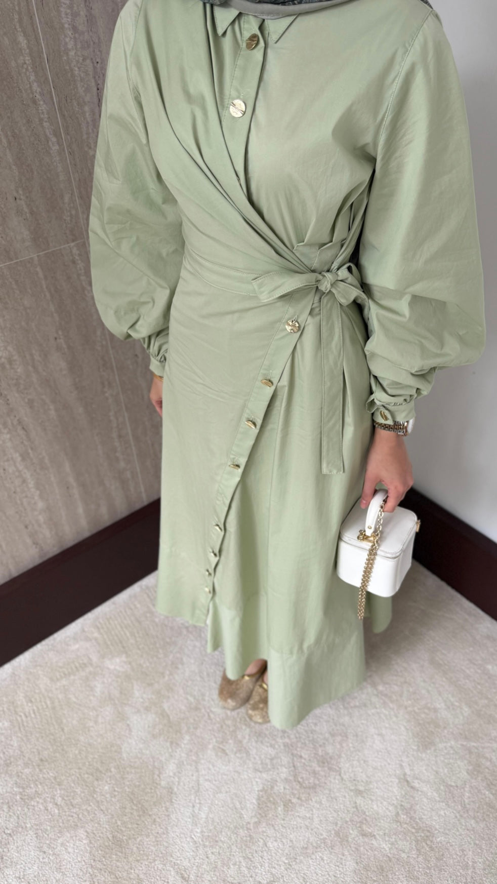Side-Tied Dress - Mint