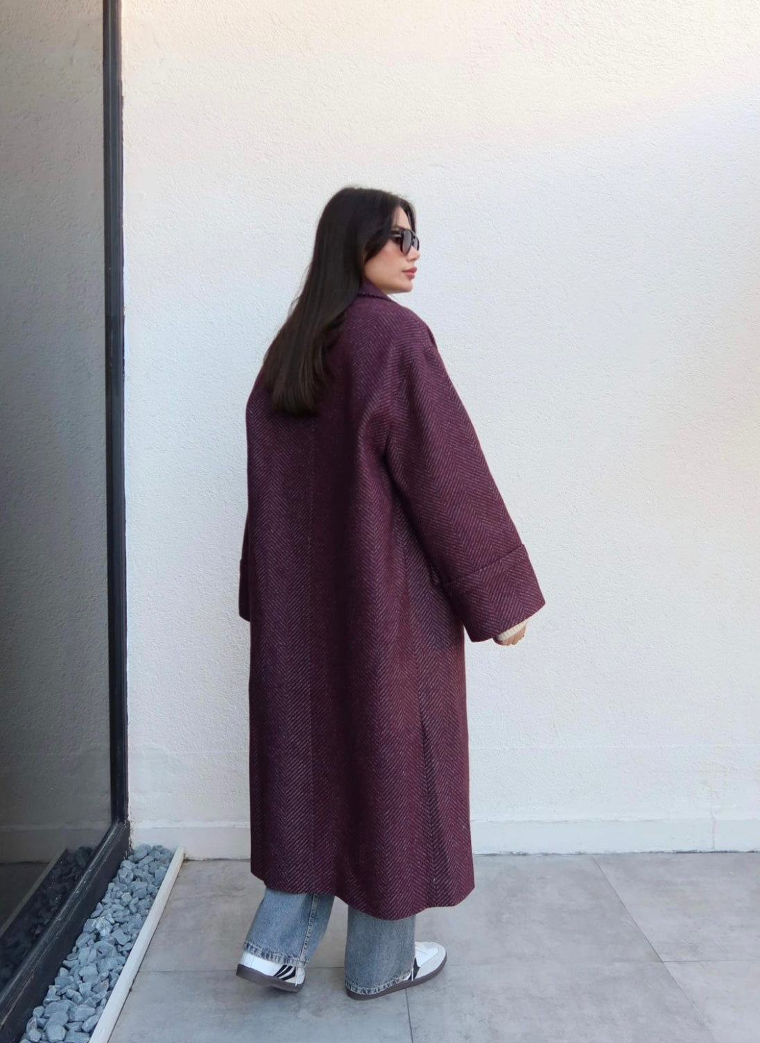 Burgundy Oversized Coat